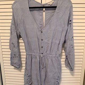 American Eagle long sleeve crochet romper